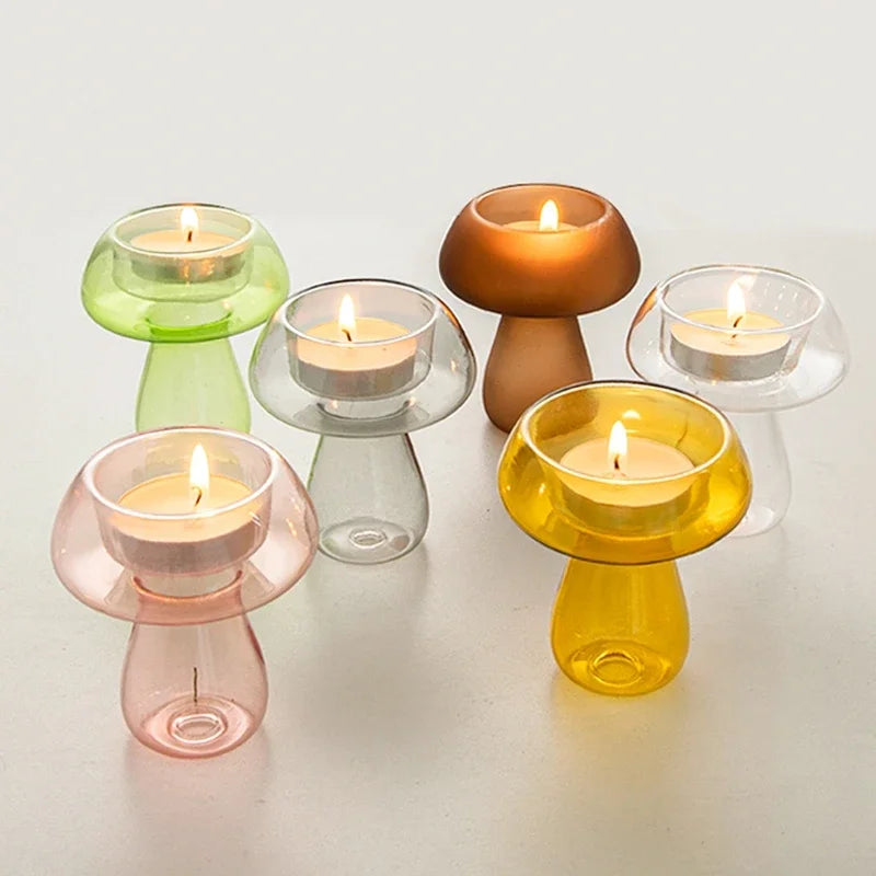 Friendly Fungi Glass Tealight Holders