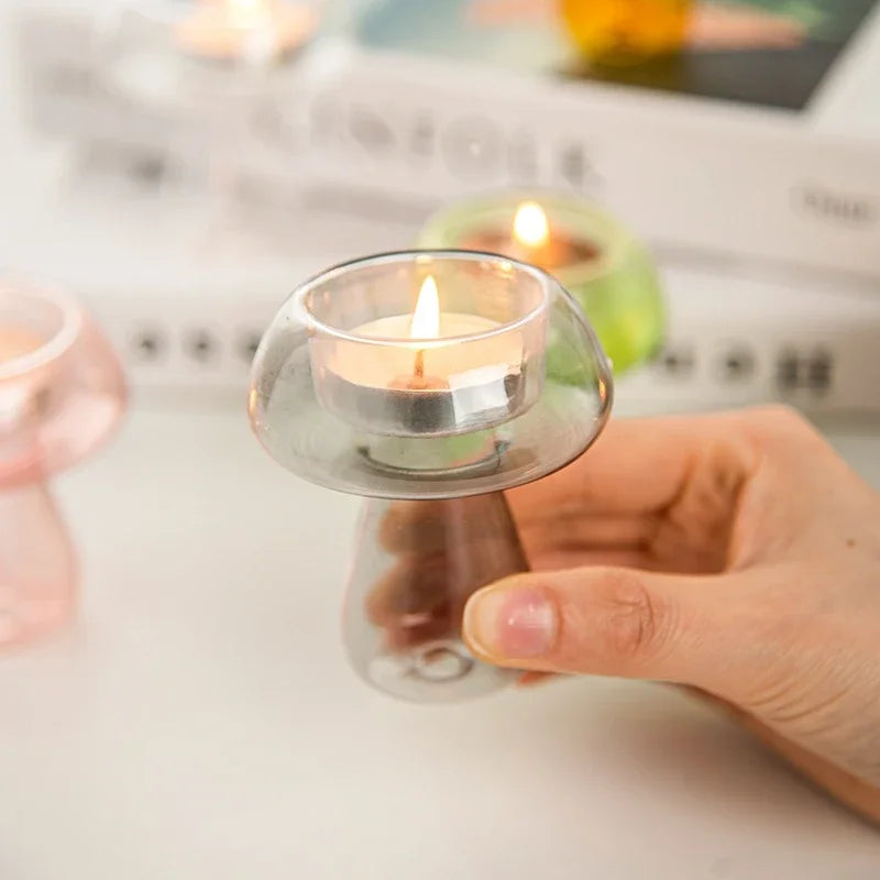 Friendly Fungi Glass Tealight Holders