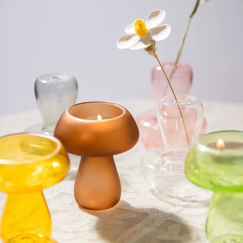 Friendly Fungi Glass Tealight Holders