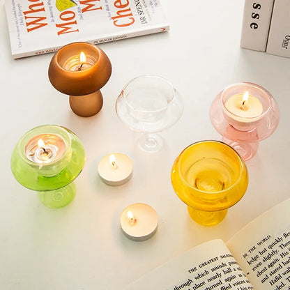 Friendly Fungi Glass Tealight Holders