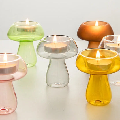 Friendly Fungi Glass Tealight Holders