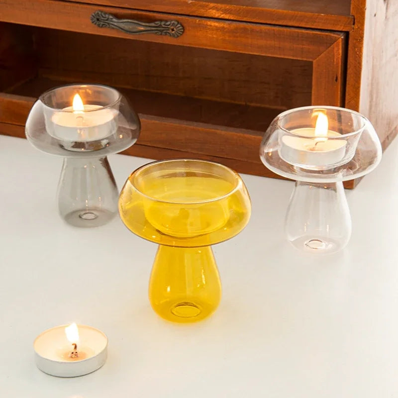 Friendly Fungi Glass Tealight Holders